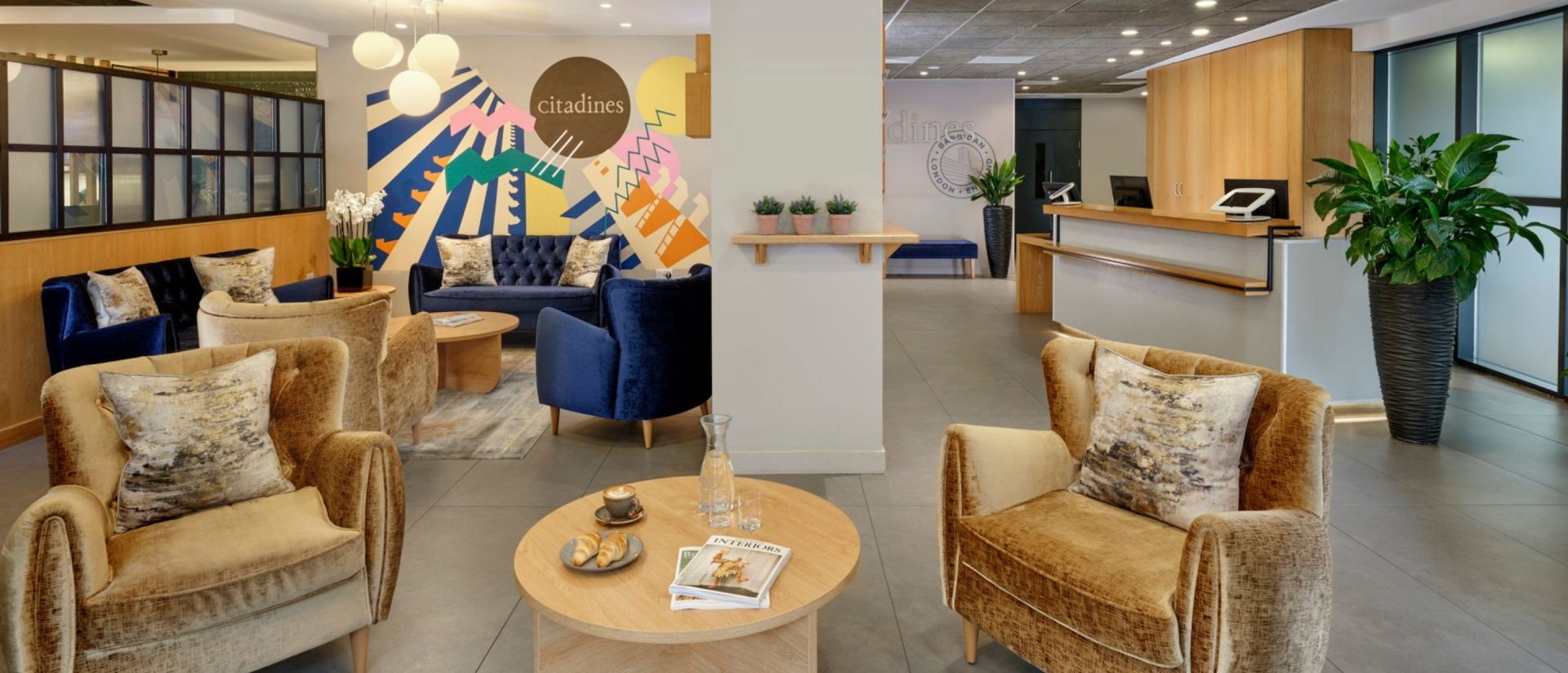 Lobby at apart hotel Citadines Barbican London