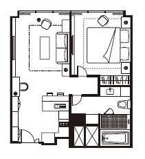 ascott ifc guangzhou one bedroom deluxe floor plan