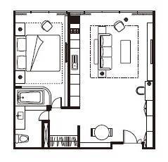 ascott ifc guangzhou one bedroom executive floor plan