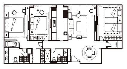 ascott ifc guangzhou three bedroom executive floor plan