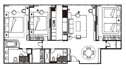 ascott ifc guangzhou three bedroom executive floor plan