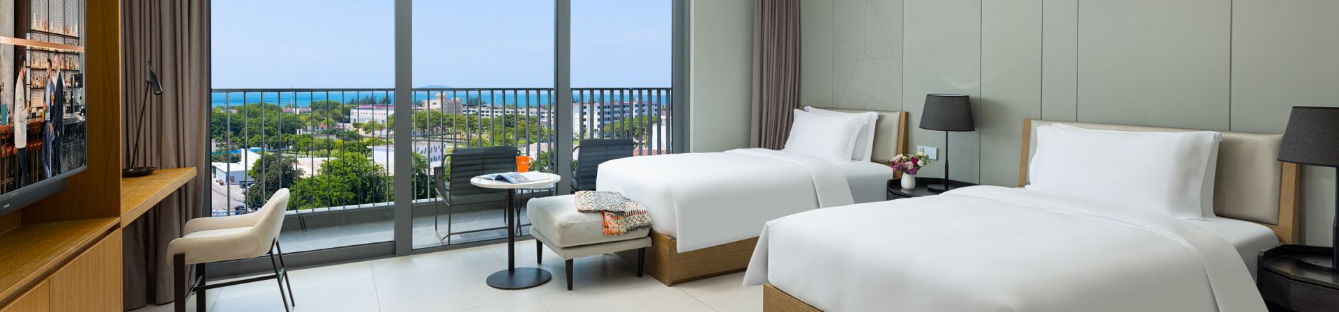 三亚奥克伍德雅居酒店公寓高级海景双床单间公寓