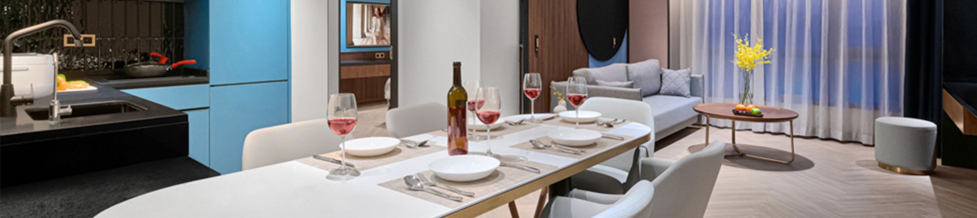 Apartment Types JV SR China Shanghai Cit Gubei 1BRM Premier Living Room