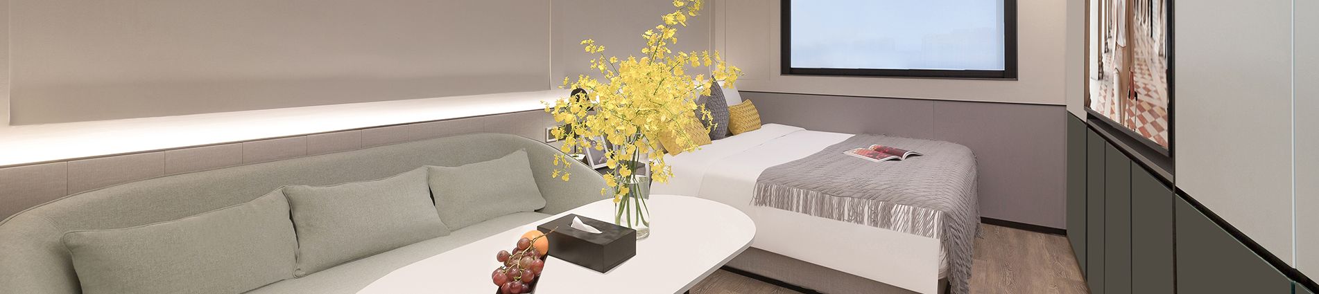 Apartment Types JV SR China Shanghai Cit Xujiahui Studio Deluxe Bedroom