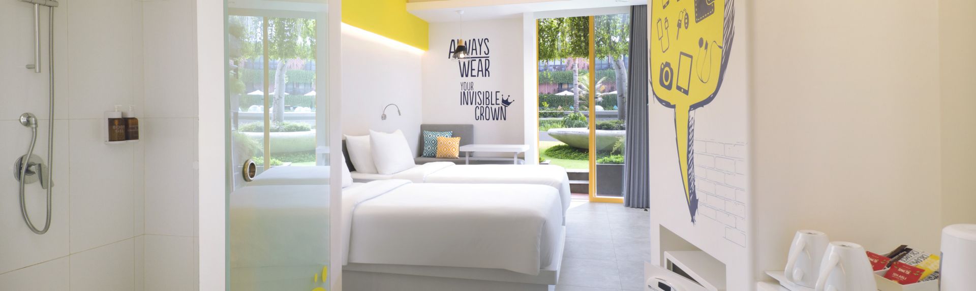 可使用花园的横幅客房 