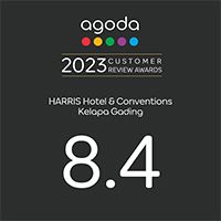 <strong>2016 年 Agoda“金环奖”</strong></br><p>HARRIS Hotel & Conventions Kelapa Gading， Jakarta 荣获 2023 年 Agoda 客户评价荣誉奖项并且 2023 年金环奖。这些成就旨在表彰不断为全球宾客提供卓越体验的企业。</p>