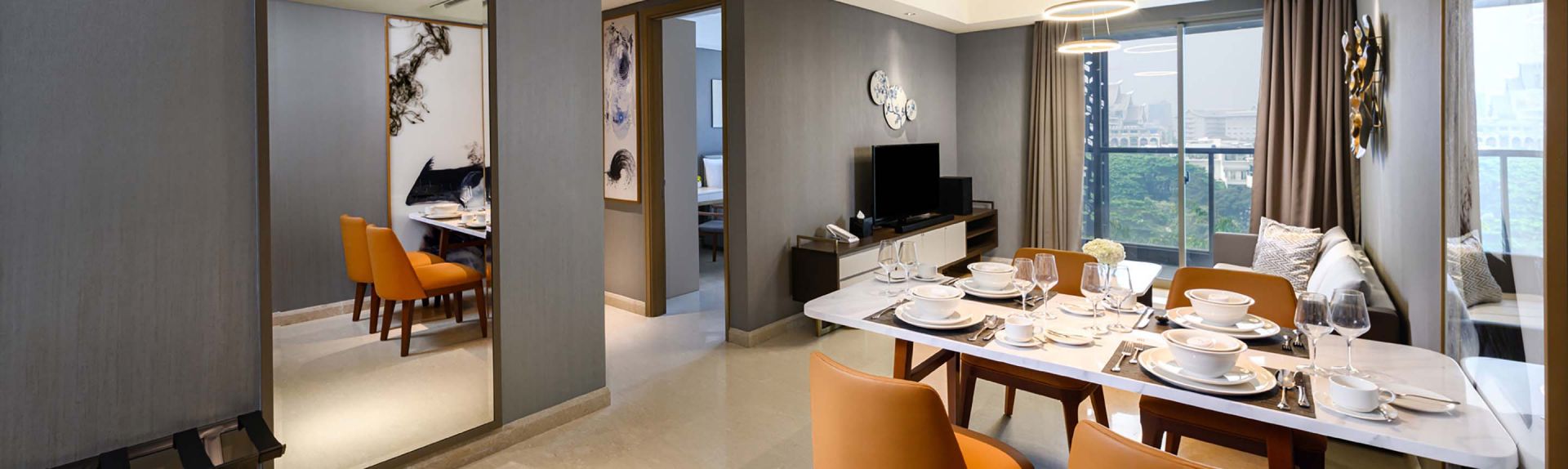 雅加达卡布美滨新村奥克伍德雅居酒店公寓三居室高级公寓