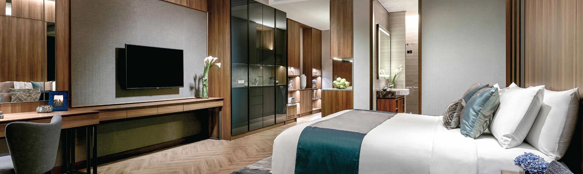 雅加达 Cozmo 奥克伍德豪景酒店公寓 单间天空套房横幅桌面