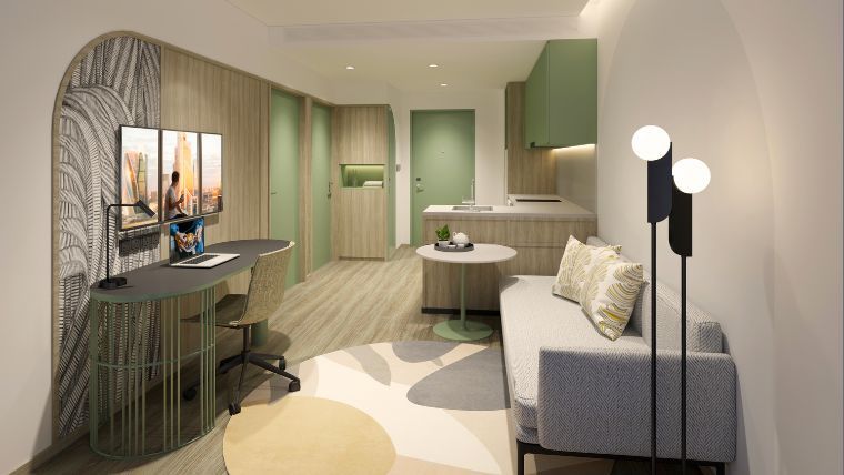 Apartmenttypes Rendering Citadines Science Park Singapore 1BRM