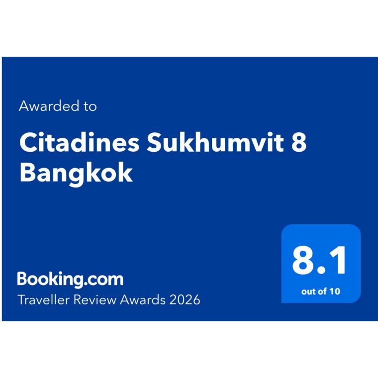 <strong>Traveler Review Awards 2026</strong></br>Citadines Sukhumvit 8 Bangkok has been awarded the <strong>Traveler Review Awards</strong> 2026 on Booking.com