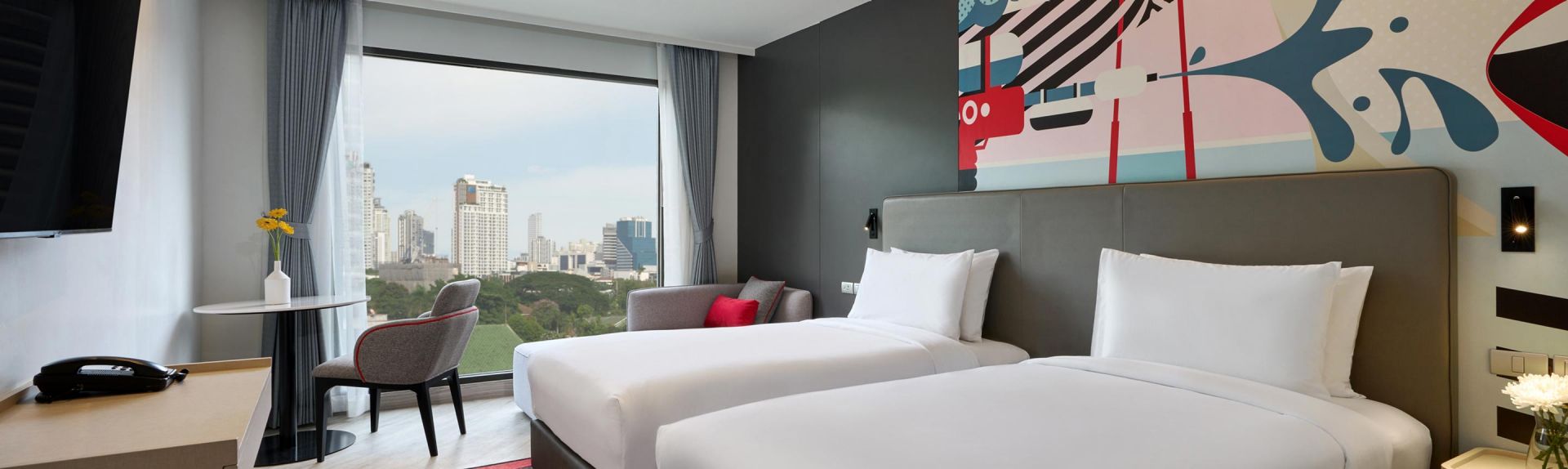 曼谷素坤逸奥克伍德尚轩酒店公寓高级双床客房