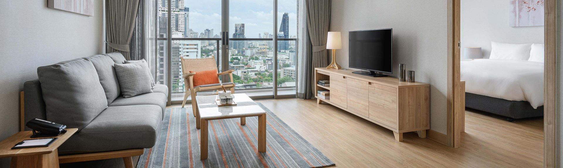 曼谷奥克伍德优阁酒店公寓一居室豪华公寓