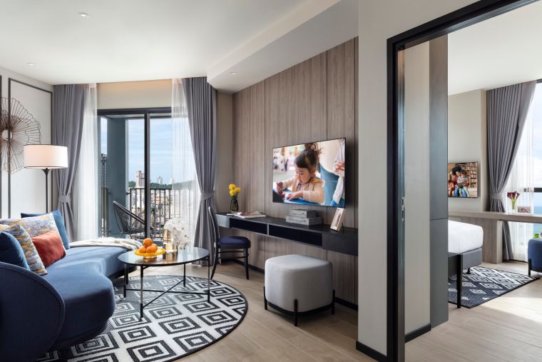 Apartmenttypes SR Thailand Pattaya Som Pattaya 1BRM Pre With Seaview Living Area LR