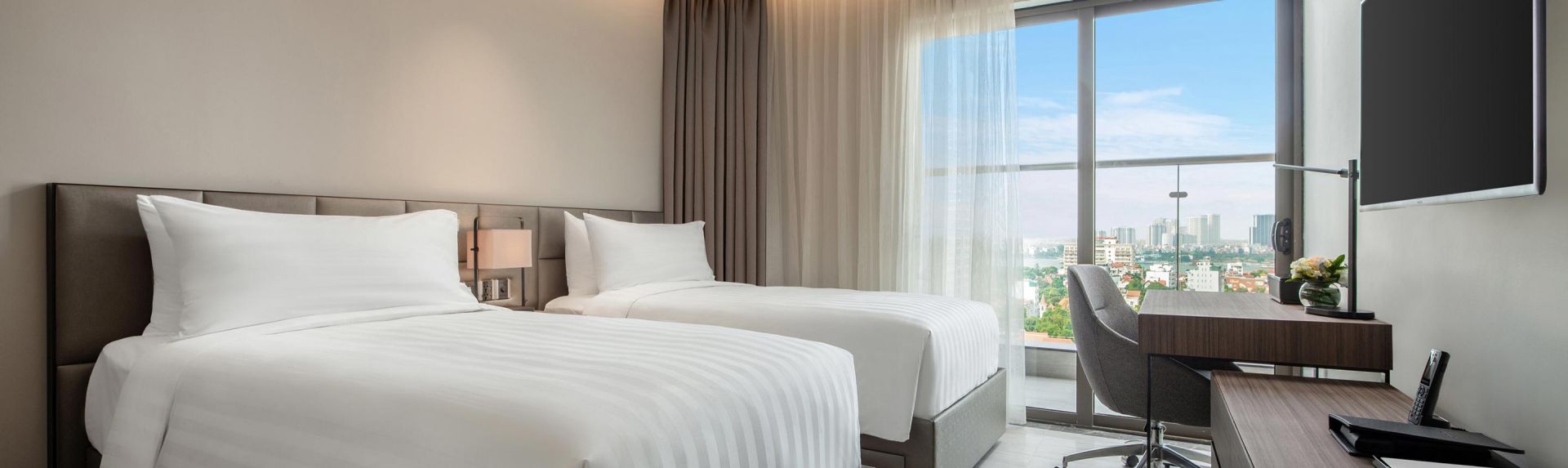 河内奥克伍德华庭酒店公寓豪华双床单间公寓