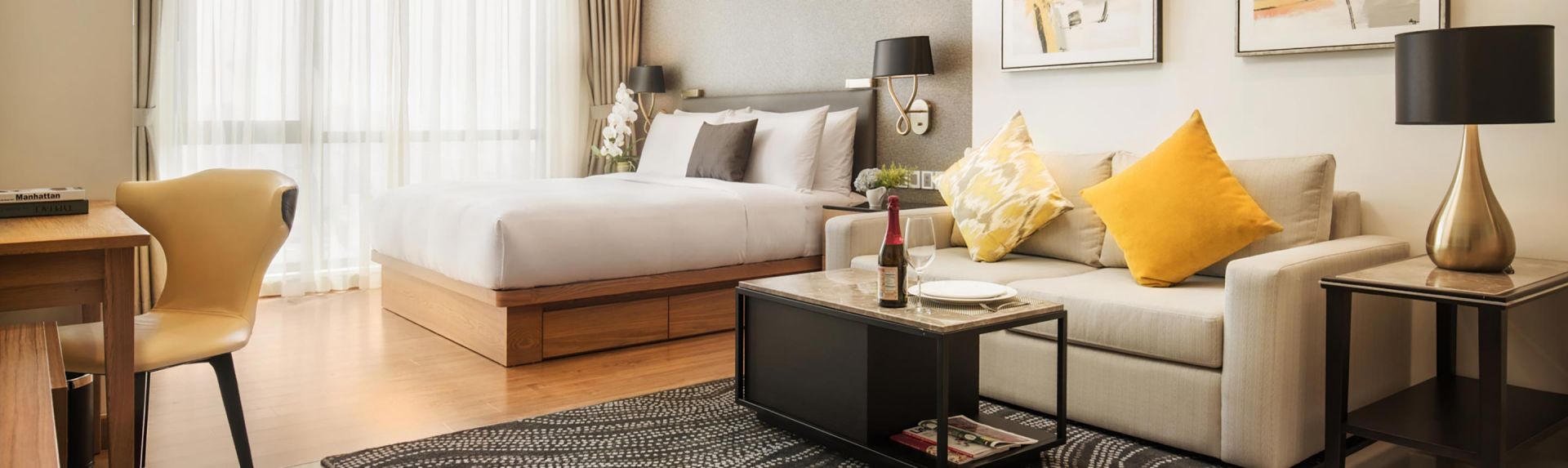 西贡奥克伍德华庭酒店公寓豪华单间客房