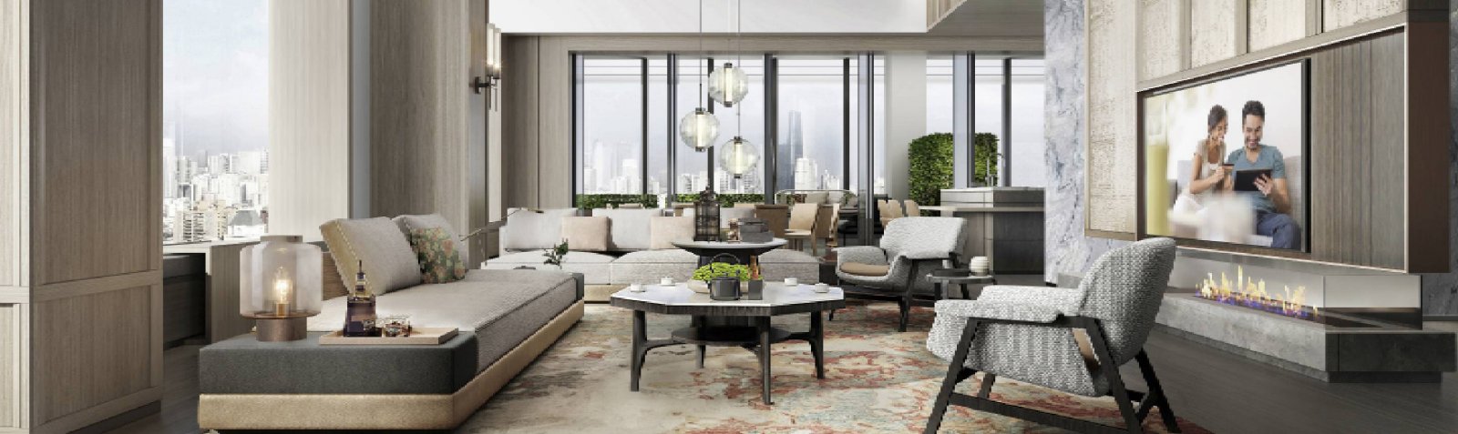 Ascott Tianfu CBD Chengdu apartment lounge with furniture
