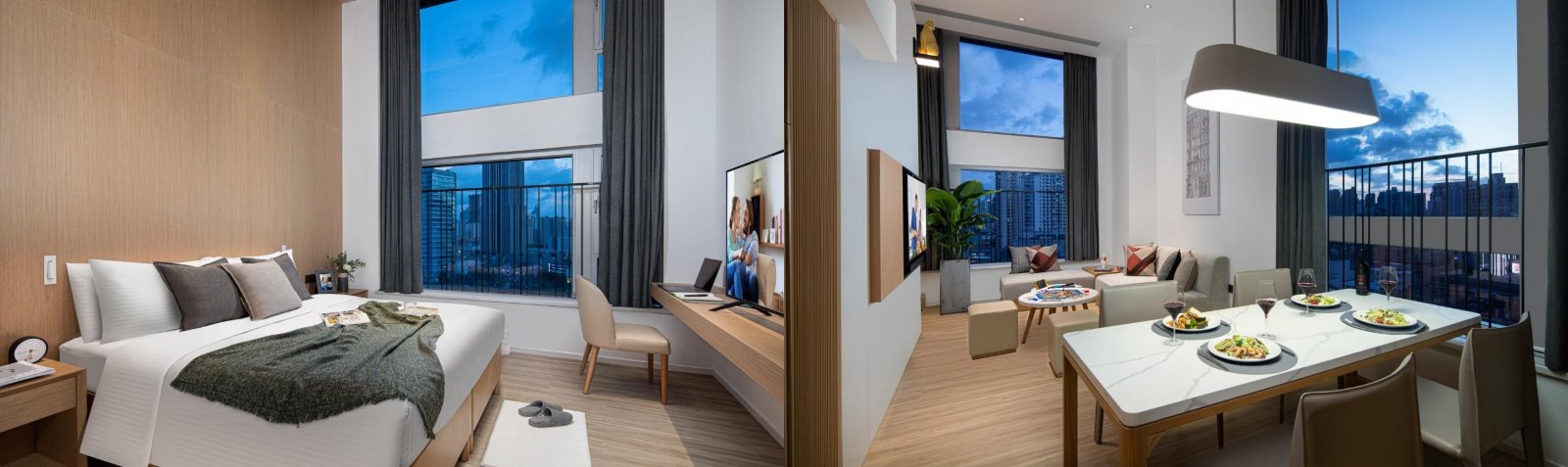 Apartment Types in Somerset Hongkou Riverside Shanghai